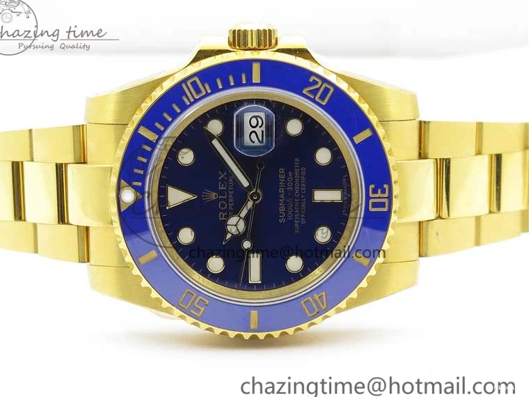 MiroTime 0522 TopPick Submariner 116610 LB ROF Best Edition YG Wrapped Blue Dial on YG Wrapped Bracelet A 2910